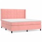 vidaXL Cama box spring con colchón terciopelo rosa 160x200 cm vidaXL Cama box spring con colchón terciopelo rosa 160x200 cm
