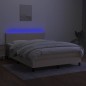 vidaXL Cama box spring con colchón y LED tela crema 140x190 cm vidaXL Cama box spring con colchón y LED tela crema 140x190 cm
