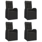 vidaXL Juego comedor jardín 5 pzas madera acacia ratán sintético negro