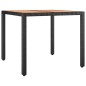 vidaXL Juego comedor jardín 5 pzas madera acacia ratán sintético negro