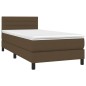 vidaXL Cama box spring colchón y luces LED tela marrón oscuro 80x200cm vidaXL Cama box spring colchón y luces LED tela marrón oscuro 80x200cm