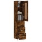 vidaXL Aparador de madera contrachapada roble ahumado 34,5x34x180 cm vidaXL Aparador de madera contrachapada roble ahumado 34,5x34x180 cm