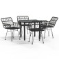 vidaXL Juego de comedor de jardín 5 piezas ratán sintético negro vidaXL Juego de comedor de jardín 5 piezas ratán sintético negro