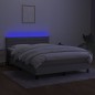 vidaXL Cama box spring colchón y luces LED tela gris claro 140x200 cm vidaXL Cama box spring colchón y luces LED tela gris claro 140x200 cm