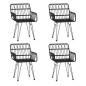 vidaXL Juego de comedor de jardín 5 piezas ratán sintético negro vidaXL Juego de comedor de jardín 5 piezas ratán sintético negro