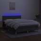 vidaXL Cama box spring colchón y luces LED tela gris oscuro 140x190 cm vidaXL Cama box spring colchón y luces LED tela gris oscuro 140x190 cm