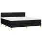 vidaXL Cama box spring con colchón LED tela negro 160x200 cm vidaXL Cama box spring con colchón LED tela negro 160x200 cm