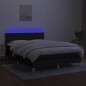 vidaXL Cama box spring colchón y luces LED tela negro 140x200 cm vidaXL Cama box spring colchón y luces LED tela negro 140x200 cm