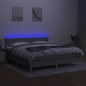 vidaXL Cama box spring con colchón tela y LED gris claro 180x200 cm vidaXL Cama box spring con colchón tela y LED gris claro 180x200 cm