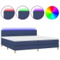 vidaXL Cama box spring con colchón y LED tela azul 200x200 cm vidaXL Cama box spring con colchón y LED tela azul 200x200 cm