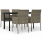 vidaXL Set comedor jardín 5 pzas y cojines ratán sintético negro gris vidaXL Set comedor jardín 5 pzas y cojines ratán sintético negro gris