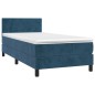 vidaXL Cama box spring colchón y LED terciopelo azul oscuro 90x200 cm vidaXL Cama box spring colchón y LED terciopelo azul oscuro 90x200 cm