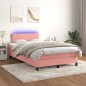 vidaXL Cama box spring colchón y LED terciopelo rosa 120x200 cm vidaXL Cama box spring colchón y LED terciopelo rosa 120x200 cm