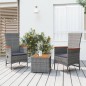 vidaXL Juego muebles jardín 3 pzas madera acacia ratán sintético gris vidaXL Juego muebles jardín 3 pzas madera acacia ratán sintético gris
