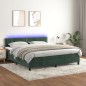 vidaXL Cama box spring colchón y LED terciopelo verde oscuro 180x200cm vidaXL Cama box spring colchón y LED terciopelo verde oscuro 180x200cm