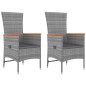 vidaXL Juego muebles jardín 3 pzas madera acacia ratán sintético gris vidaXL Juego muebles jardín 3 pzas madera acacia ratán sintético gris