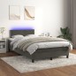 vidaXL Cama box spring colchón y LED terciopelo gris oscuro 120x200 cm vidaXL Cama box spring colchón y LED terciopelo gris oscuro 120x200 cm