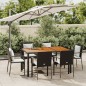 vidaXL Set de comedor de jardín 7 pzas y cojines ratán sintético negro