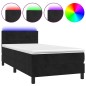 vidaXL Cama box spring colchón y LED terciopelo negro 90x200 cm vidaXL Cama box spring colchón y LED terciopelo negro 90x200 cm