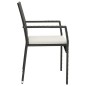 vidaXL Set de comedor de jardín 7 pzas y cojines ratán sintético negro