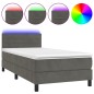 vidaXL Cama box spring colchón y LED terciopelo gris oscuro 80x200 cm vidaXL Cama box spring colchón y LED terciopelo gris oscuro 80x200 cm