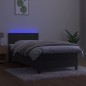 vidaXL Cama box spring colchón y LED terciopelo gris oscuro 80x200 cm vidaXL Cama box spring colchón y LED terciopelo gris oscuro 80x200 cm