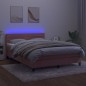 vidaXL Cama box spring colchón y LED terciopelo rosa 140x190 cm vidaXL Cama box spring colchón y LED terciopelo rosa 140x190 cm