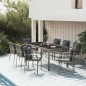 vidaXL Set comedor jardín 9 pzas y cojines ratán sintético gris vidaXL Set comedor jardín 9 pzas y cojines ratán sintético gris