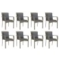 vidaXL Set comedor jardín 9 pzas y cojines ratán sintético gris vidaXL Set comedor jardín 9 pzas y cojines ratán sintético gris