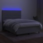 vidaXL Cama box spring colchón y luces LED tela gris claro 140x190 cm vidaXL Cama box spring colchón y luces LED tela gris claro 140x190 cm