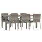 vidaXL Set comedor jardín 7 pzas y cojines ratán sintético gris vidaXL Set comedor jardín 7 pzas y cojines ratán sintético gris