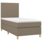 vidaXL Cama box spring colchón y luces LED tela gris taupe 90x200 cm vidaXL Cama box spring colchón y luces LED tela gris taupe 90x200 cm