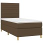 vidaXL Cama box spring colchón y luces LED tela marrón oscuro 90x200cm vidaXL Cama box spring colchón y luces LED tela marrón oscuro 90x200cm