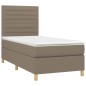 vidaXL Cama box spring colchón y luces LED tela gris taupe 90x190 cm vidaXL Cama box spring colchón y luces LED tela gris taupe 90x190 cm