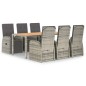vidaXL Set comedor jardín 7 pzas y cojines ratán sintético gris vidaXL Set comedor jardín 7 pzas y cojines ratán sintético gris