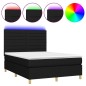 vidaXL Cama box spring colchón y luces LED tela negro 140x200 cm vidaXL Cama box spring colchón y luces LED tela negro 140x200 cm