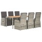 vidaXL Set comedor jardín 7 pzas y cojines ratán sintético gris vidaXL Set comedor jardín 7 pzas y cojines ratán sintético gris