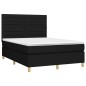 vidaXL Cama box spring colchón y luces LED tela negro 140x200 cm vidaXL Cama box spring colchón y luces LED tela negro 140x200 cm