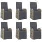 vidaXL Set comedor jardín 7 pzas y cojines ratán sintético gris vidaXL Set comedor jardín 7 pzas y cojines ratán sintético gris