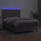 vidaXL Cama box spring colchón y LED cuero sintético gris 140x200 cm vidaXL Cama box spring colchón y LED cuero sintético gris 140x200 cm