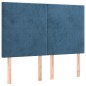 vidaXL Cama box spring colchón y LED terciopelo azul oscuro 140x200 cm vidaXL Cama box spring colchón y LED terciopelo azul oscuro 140x200 cm