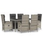 vidaXL Set comedor jardín 7 pzas y cojines ratán sintético gris vidaXL Set comedor jardín 7 pzas y cojines ratán sintético gris