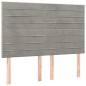 vidaXL Cama box spring colchón y LED terciopelo gris claro 140x200 cm vidaXL Cama box spring colchón y LED terciopelo gris claro 140x200 cm