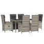 vidaXL Set comedor jardín 7 pzas y cojines ratán sintético gris vidaXL Set comedor jardín 7 pzas y cojines ratán sintético gris