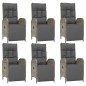 vidaXL Set comedor jardín 7 pzas y cojines ratán sintético gris vidaXL Set comedor jardín 7 pzas y cojines ratán sintético gris