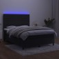 vidaXL Cama box spring colchón y LED terciopelo negro 140x200 cm vidaXL Cama box spring colchón y LED terciopelo negro 140x200 cm