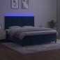 vidaXL Cama box spring colchón y LED terciopelo azul oscuro 180x200 cm vidaXL Cama box spring colchón y LED terciopelo azul oscuro 180x200 cm