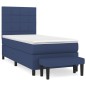 vidaXL Cama box spring con colchón tela azul 100x200 cm vidaXL Cama box spring con colchón tela azul 100x200 cm