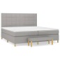 vidaXL Cama box spring con colchón tela gris claro 200x200 cm vidaXL Cama box spring con colchón tela gris claro 200x200 cm