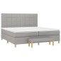 vidaXL Cama box spring con colchón tela gris claro 200x200 cm vidaXL Cama box spring con colchón tela gris claro 200x200 cm